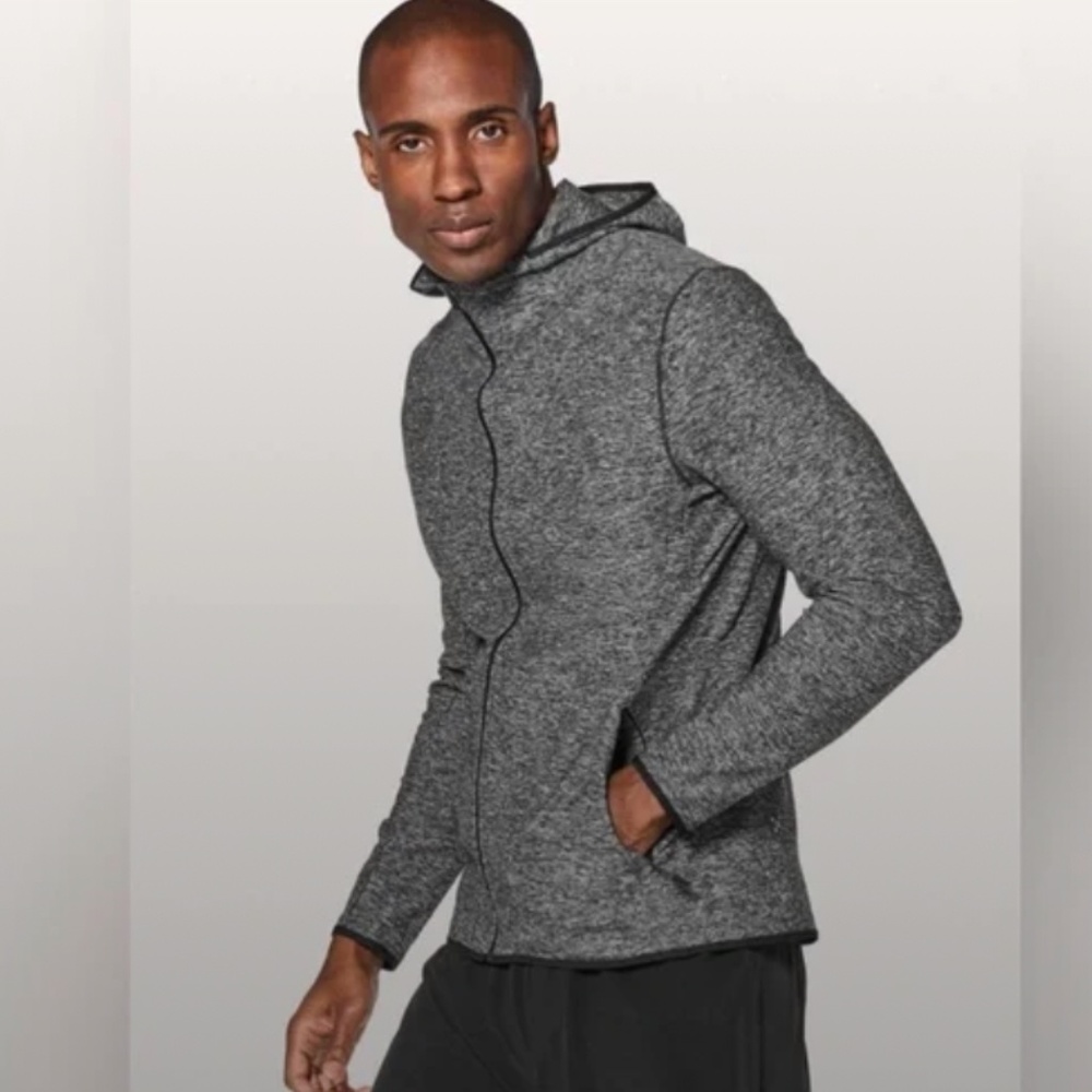 Lululemon Surge Jacket Hoodie Athletic Active Full Zip Heathered Gray m4886s